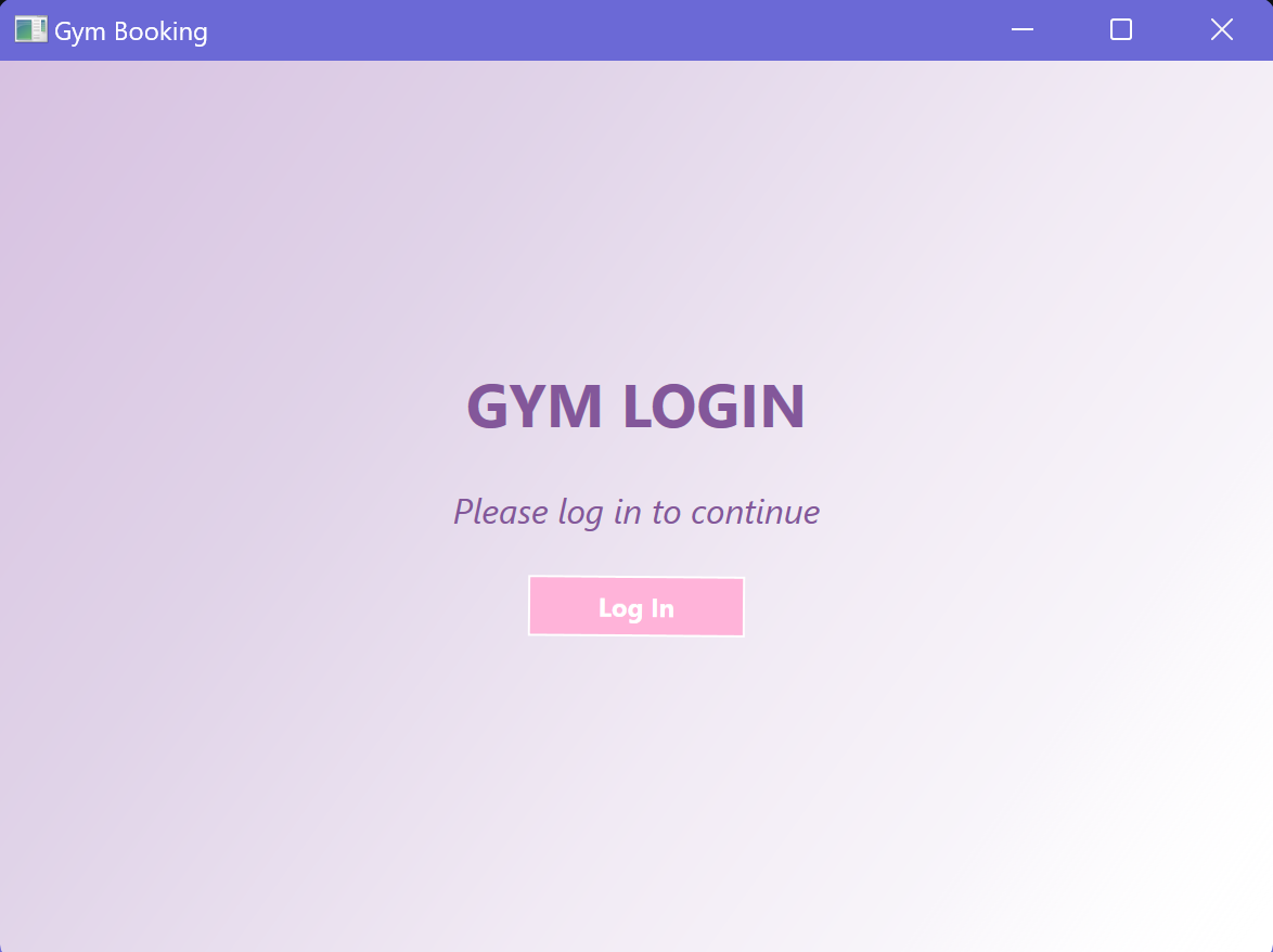 Screenshot of the 'Bookyng system for a gym' project console application